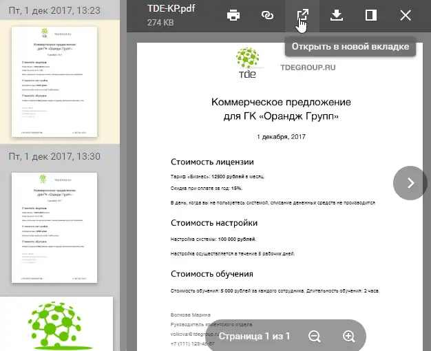 Просмотр вложенных файлов в задаче Pyrus