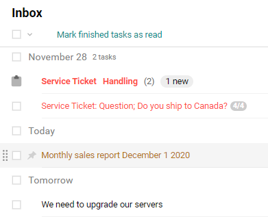 Sorting incoming tasks by deadline