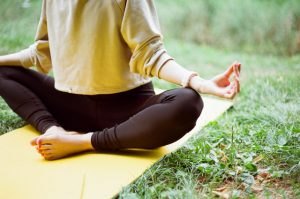 woman practicing meditation