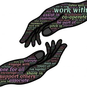 hands reach for one another