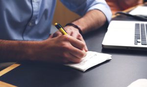 taking notes in interviews
