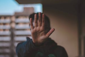 setting boundaries with raised hand