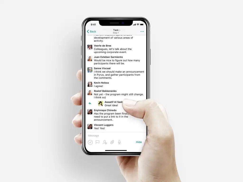 Pyrus Mobile App Swipe