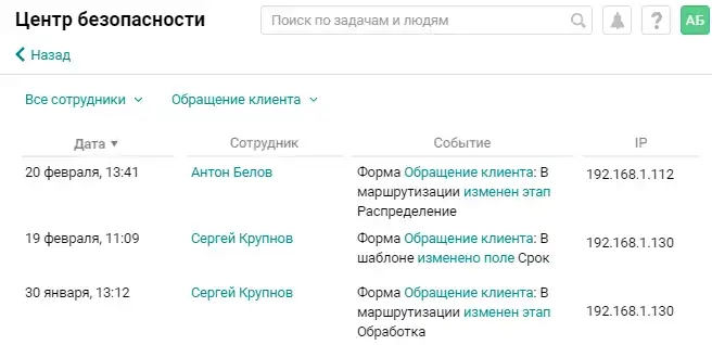 История изменений форм Pyrus
