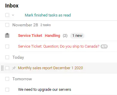 Sorting incoming tasks by deadline