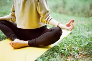 woman practicing meditation