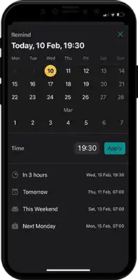 Mobile reminder in Pyrus