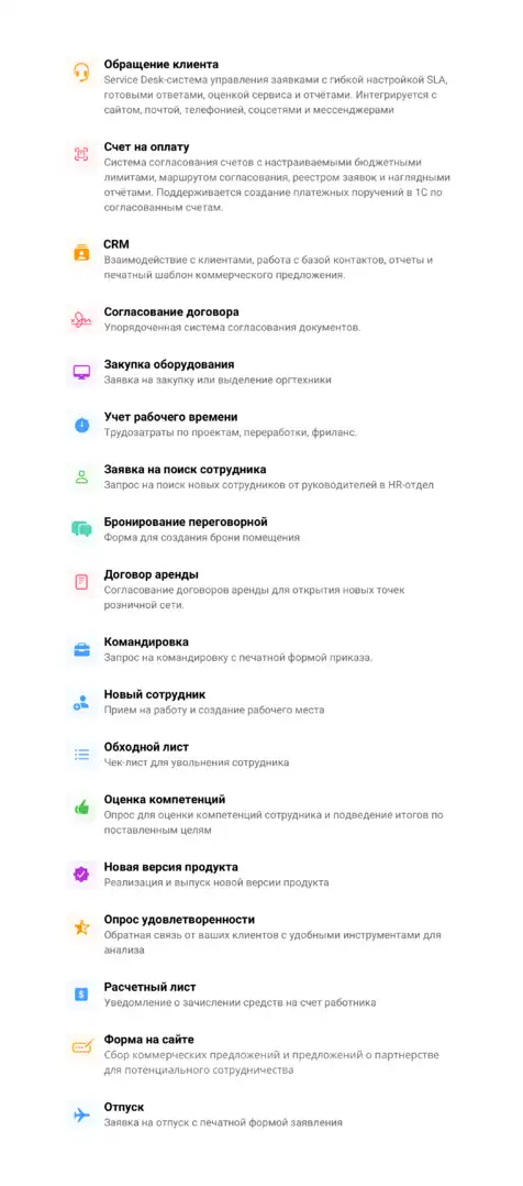 Готовые шаблоны форм в Пайрус
