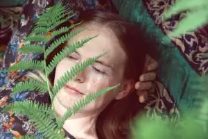 woman taking a break outdoors