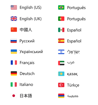 Localization in 18 Languages