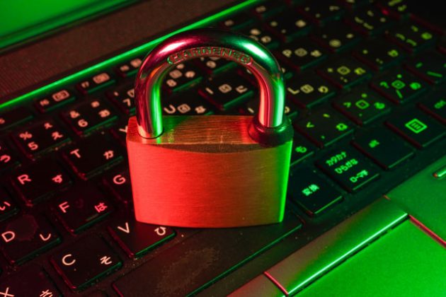 lock on keyboard for cybersecurity