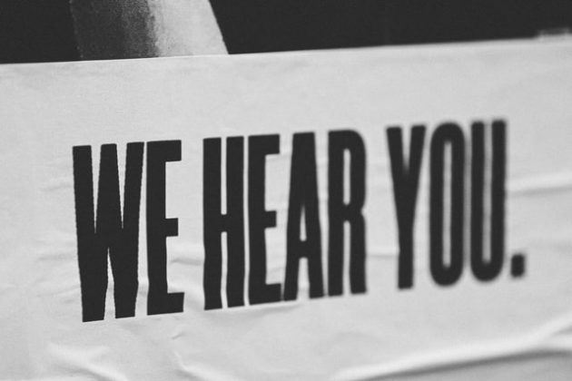 text "we hear you" reflects empathy