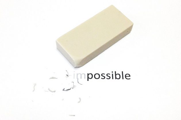 eraser turns "impossible" into "possible"