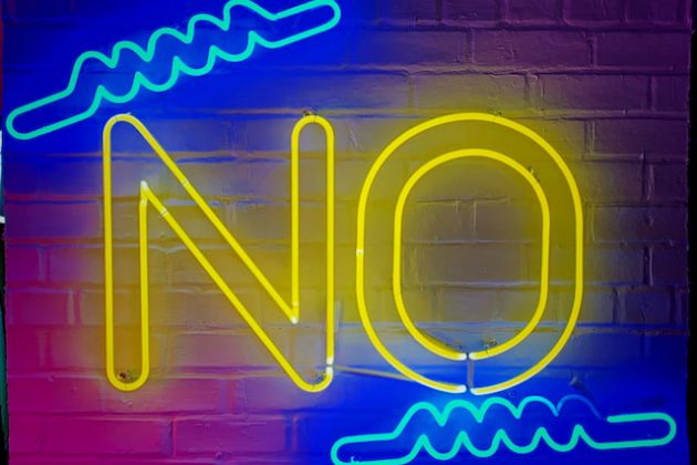 NO in neon signs
