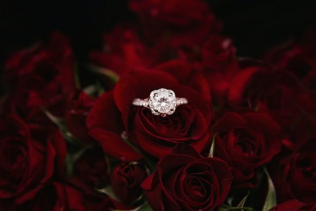 ring in rose for proposal